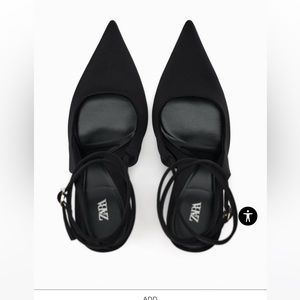 Zara black strap heels 35
